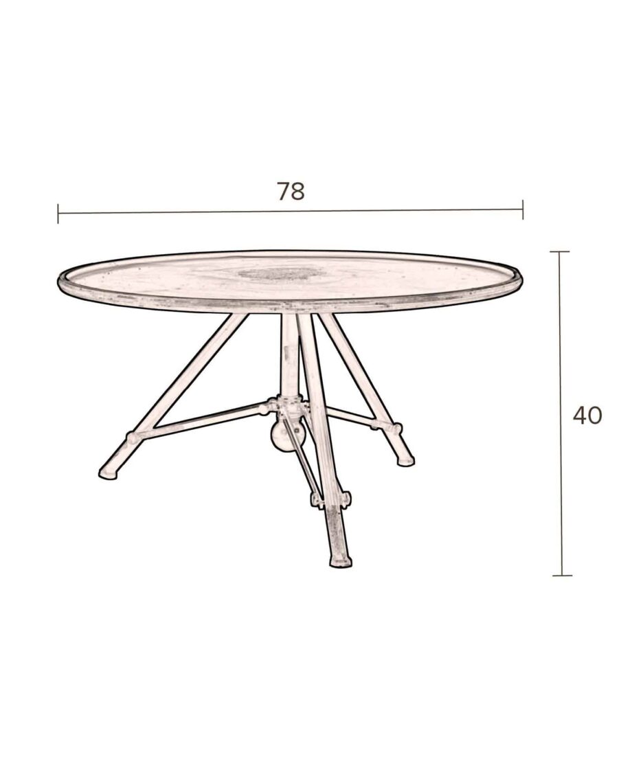 Brok bijzettafel Dutchbone afmetingen